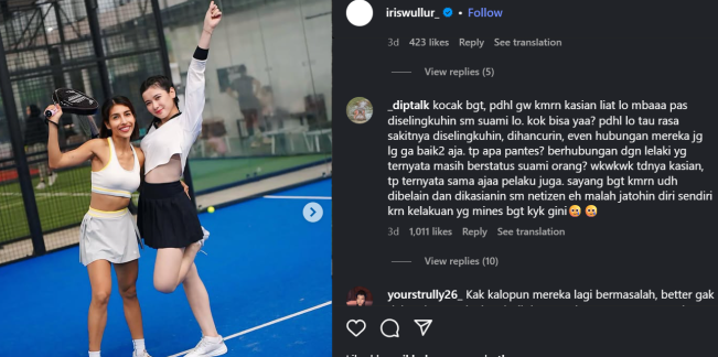 Postingan terakhir Iris Wullur dibanjiri komentar netizen. [Instagram]